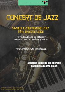 CONCERT DE JAZZ LE SOIR DE L’AG samedi 16 septembre